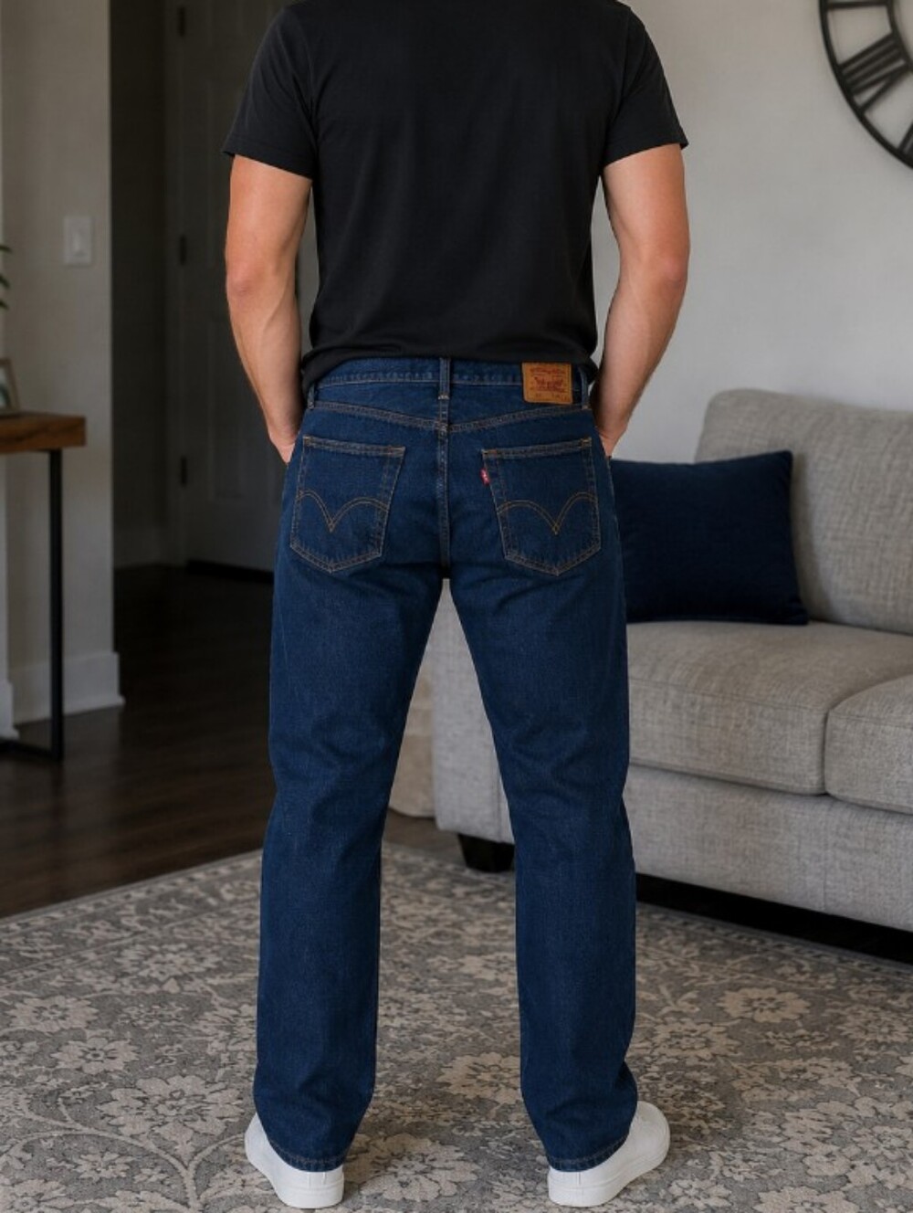 Levi's Men's Straight Dark Blue Jeans 505 36x30
